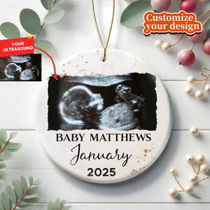Personalized Baby Announcement Christmas Ornament