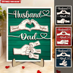 Personalized Name Fist Bump Wooden Sign, Father's Day Gift