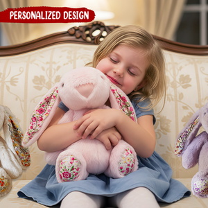 Personalized Plush Bunny With Name And Year, Easter Gift For Kids