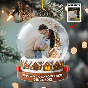 Snowman Couple Growing Old Together Personalized Acrylic Ornament