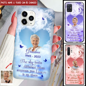 Memorial Gift Insert Photo Family Loss, The Sky Looks Different Personalized Phone Case