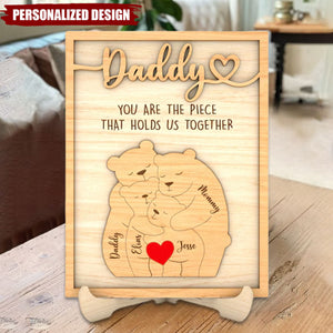 Personalized Bear Family Sign For Father's Day Gift