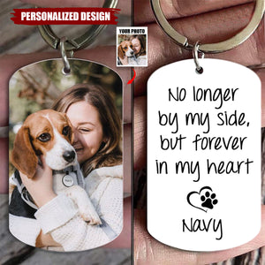 Forever In My Heart -Custom Photo Dog Memorial Keychain