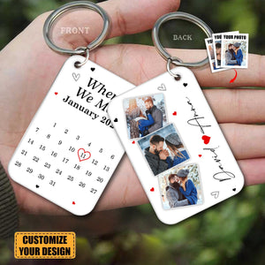 Custom Photo Calendar The Day Our Journey Began - Gift For Couples - Personalized Acrylic Keychain