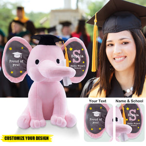 Personalized Graduation Gift With Name-Elephant Plush Toy