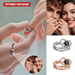 Custom Stackable Couple Rings With Photo Projection