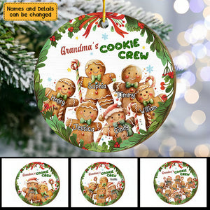 Gift Grandma's Cookies Christmas Wooden Circle Ornament