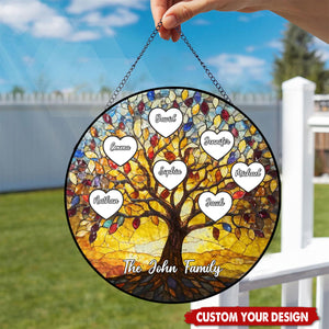 Tree Of Life Names - Personalized Window Stained Suncatcher with Kids Names
