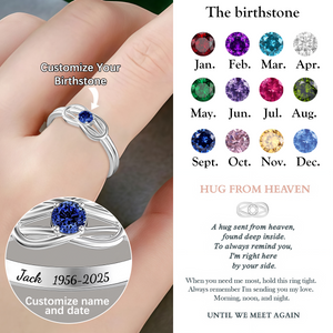 Custom Birthstone Memorial Ring, Gift For Family & Friend