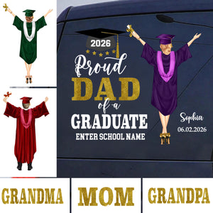 Proud Dad/Mom Of A Graduate-Personalized Car Decal