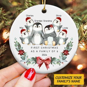 First Christmas As A Family Circle Personalized Ceramic Ornament
