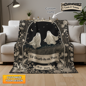 Until Death Do Us Part-Personalized Couples Blanket