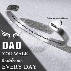 With Me Always - Memorial Personalized Custom Bangle Bracelet Cuffs