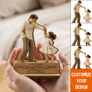 Personalized Father and Daughter Dancing Wooden Plaque
