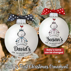 Personalized Baby's First Christmas Ball Ornament
