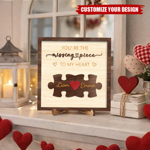 Puzzle Couples Name Sign, Personalized Romantic Gift for Him Her