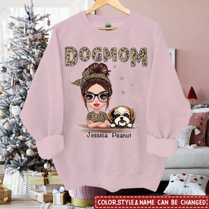 Leopard Shirt Doll Dog Mom Personalized Sweatshirt