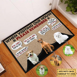 Custom Photo When Visiting Our House Please Remember-Personalized Doormat