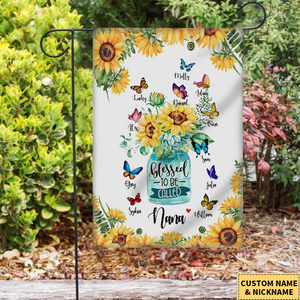 Personalized Blessed To Be Called Nana Flower Flag