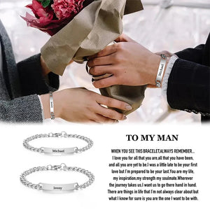 To My Man - Personalized Fashion Bracelets For Couples