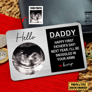 Next Year I'll Be Snuggled In Your Arms - Personalized Aluminum Photo Wallet Card