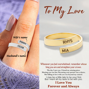Personalized Couple Double Name Engraved Ring