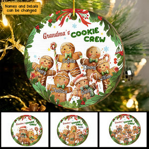 Gift Grandma's Cookies Christmas Wooden Circle Ornament