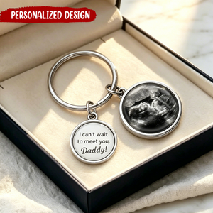Personalized Ultrasound Photo Keychain, Daddy To Be Gift
