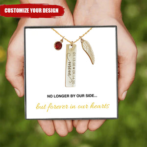 Personalized Monogram Birthstone Unique Wing Necklace