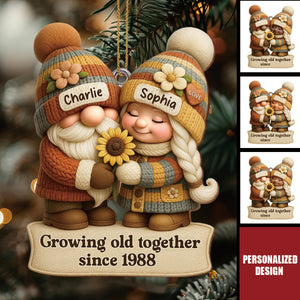 Personalized Growing Old Together Christmas Couple Ornament