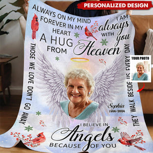 I Am Always With You A Hug From Heaven - Personalized Photo Blanket
