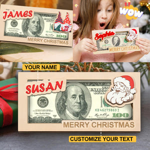 Merry Christmas - Personalized Christmas Money Holder Santa