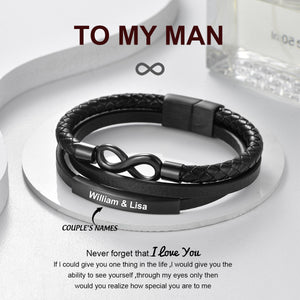 To My Man-Personalized Three-Layer Men's Bracelet-A Gift For Husband