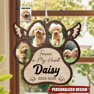 Personalized Pet Memorial Paw Wood Ornament