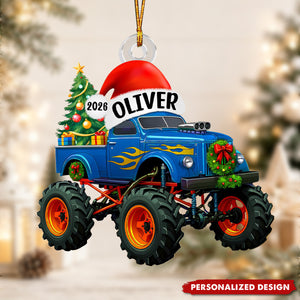 Personalized Monster Truck Christmas Ornament With Name
