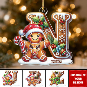 Gingerbread Man Alphabet - Personalized Acrylic Ornament
