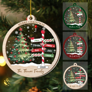 Personalized Christmas Ornament With Names, Xmas Tree Decor
