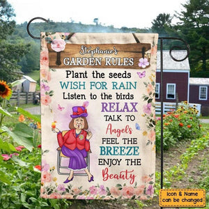 Gift For Grandma Garden Rules Flag
