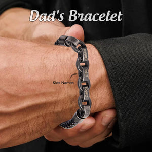 Personalized Name Leather Bracelet For Father's Day Gift