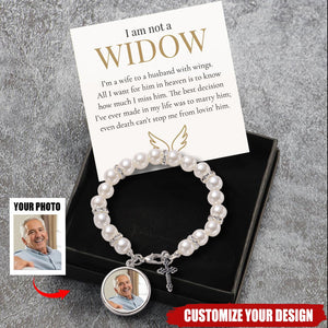 I'm a Wife to a Husband Personalized Circle Wings Memorial Bracelet