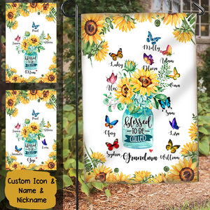 Personalized Blessed To Be Called Nana Flower Flag