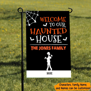 Halloween Haunted House Personalized Garden Flag