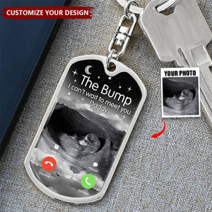 Custom Photo I can't wait to meet you Daddy- Family Personalized Custom Keychain - Baby Shower Gift