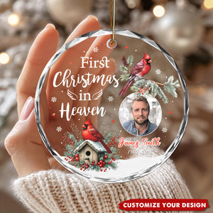 First Christmas in Heaven Ornament, Personalized Photo Memorial Ornament