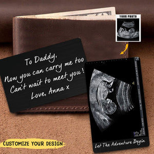 To Daddy Now You Can Carry Me Too - Personalized Photo Aluminum Wallet Card