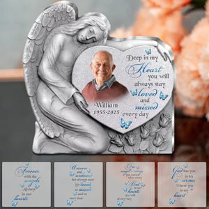 Personalized Angel Heart Acrylic Plaque, Memorial Gift