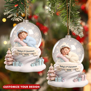 Baby’s First Christmas Ball  Ornament, Personalized Newborn Gift