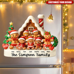 Gingerbread House Family - Personalized Decal