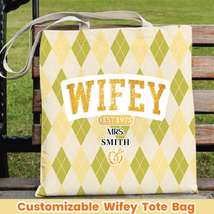 Gift for Her,Wifey Est - Couple Personalized Tote Bag