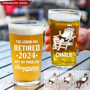 The Legend Has Retired Retirement Gift - Personalized Beer Glass